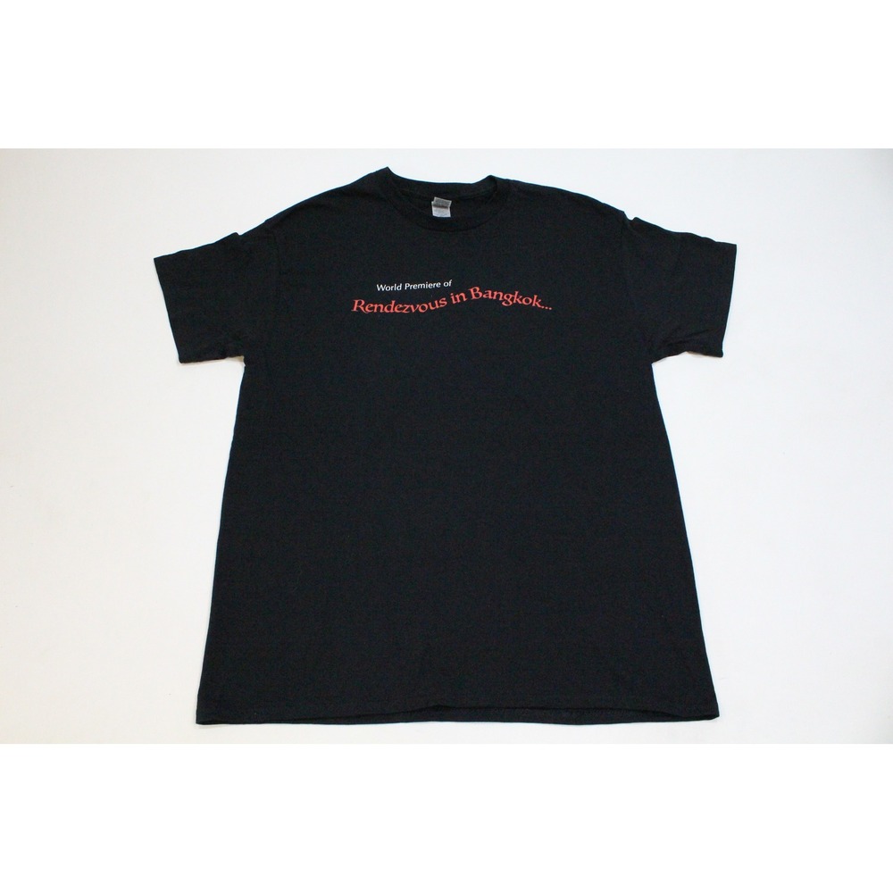 Gildan Rendezvous in Bangkok Who Killed Thomas Merton Black Graphic T-Shirt L